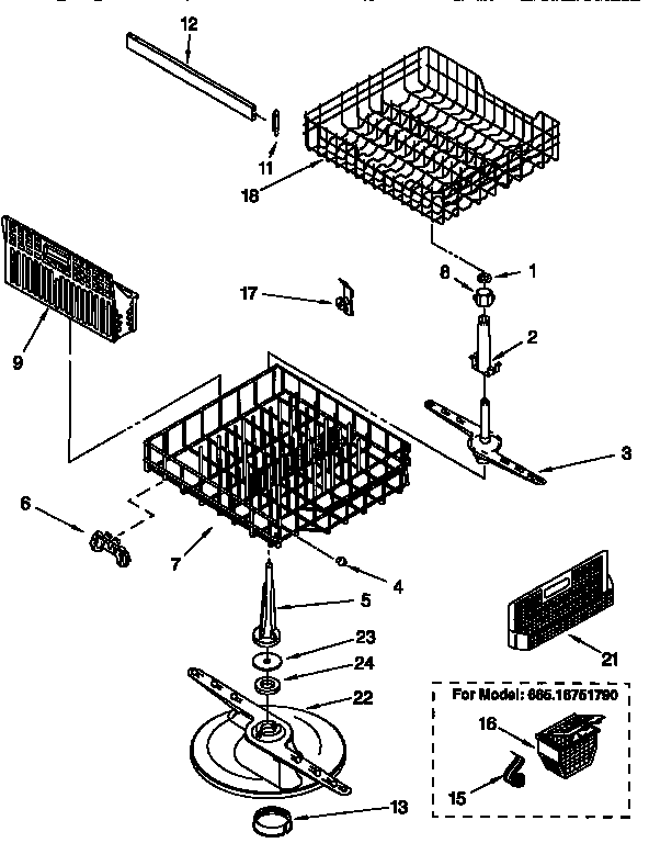 Kenmore 66515751790 dishracks diagram