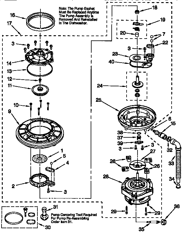 Kenmore 66516755790 pump and motor diagram