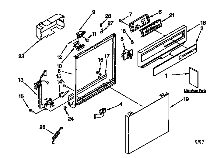 Kenmore 66515955790 frame and console diagram