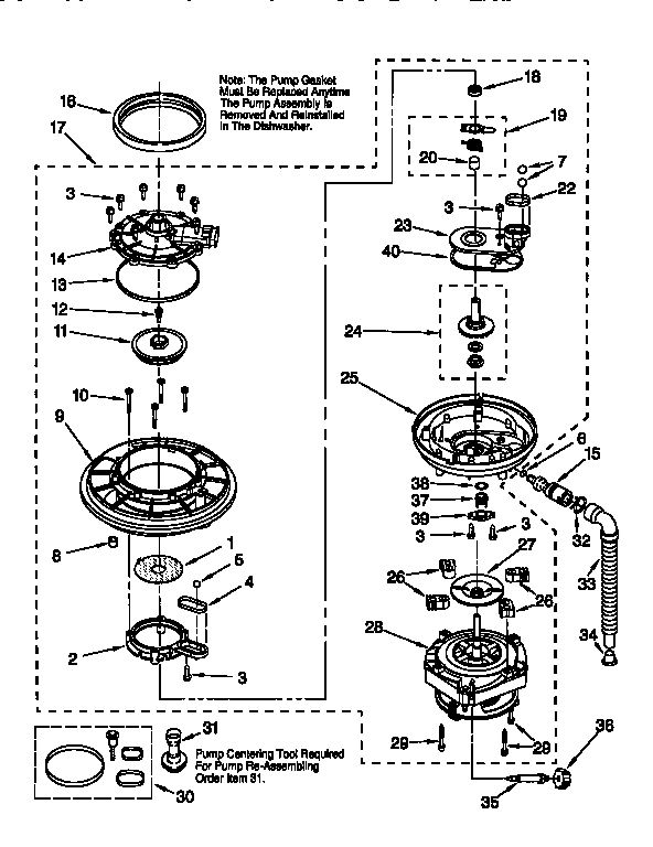 Kenmore 66515891790 pump and motor diagram