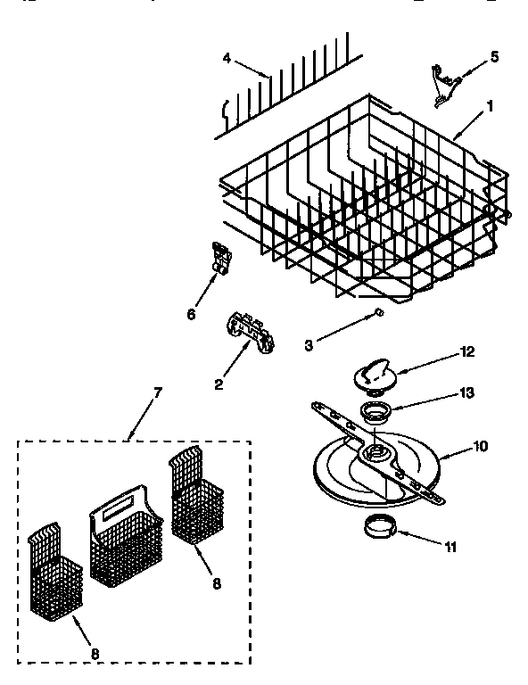 Kenmore 66515891790 lower dishrack diagram