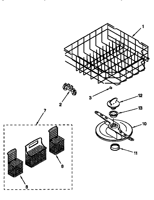 Kenmore 66516798790 lower dishrack diagram