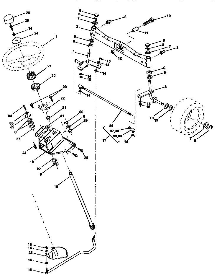 Craftsman 917258902 steering assembly diagram