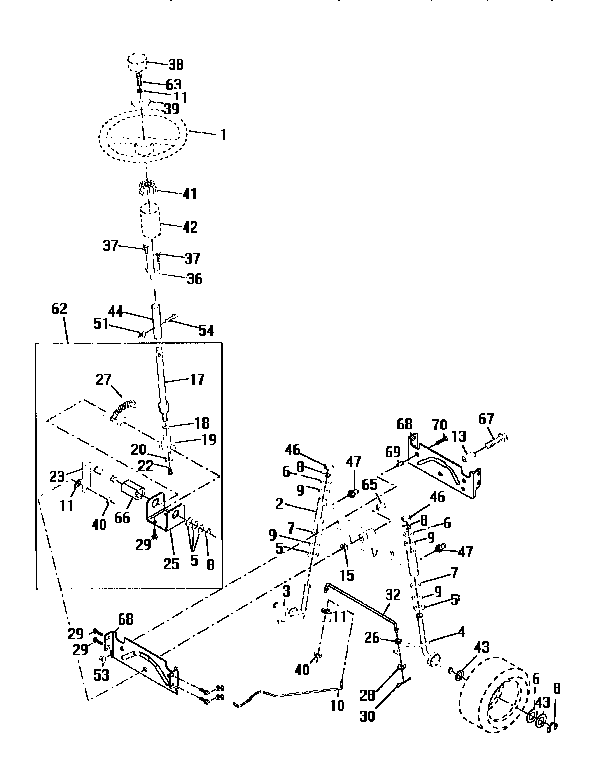 Craftsman 917259545 steering assembly diagram