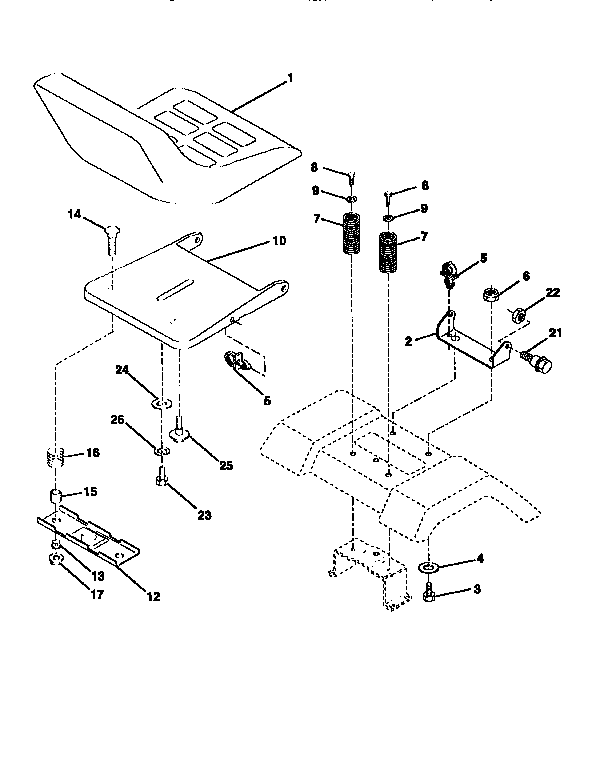 Craftsman 917259545 seat assembly diagram