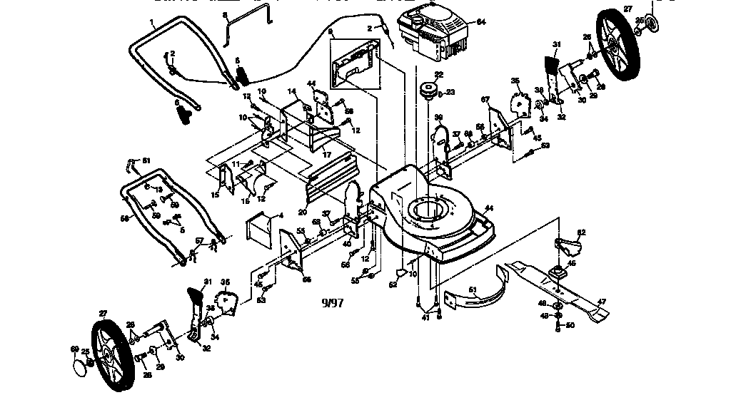 Craftsman 917377284 rotary lawn mower diagram