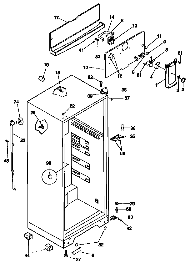 Kenmore 25367800791 cabinet parts diagram