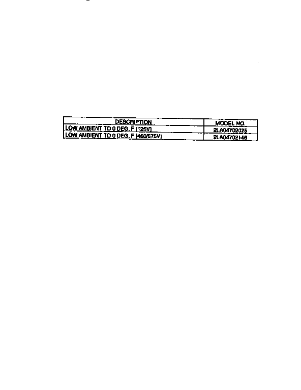 York H1CE150A58 image only- low ambient voltage diagram