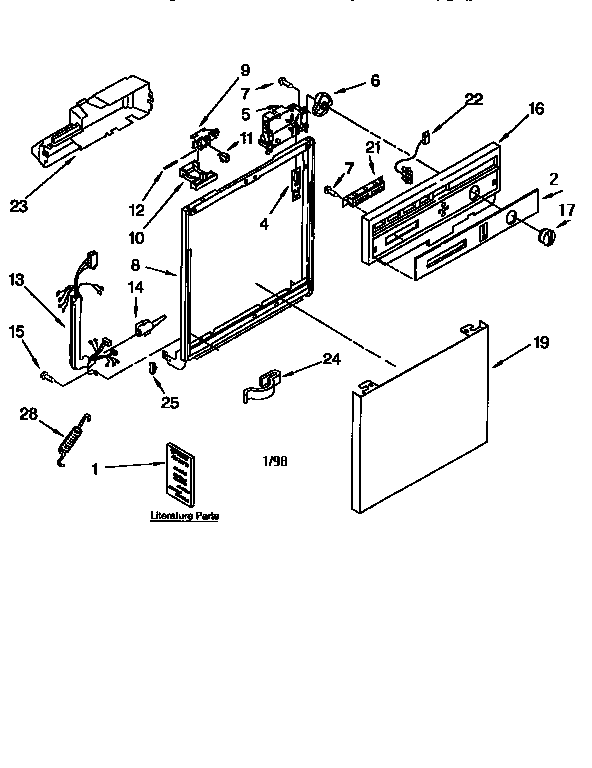 Kenmore 66515751791 frame and console diagram