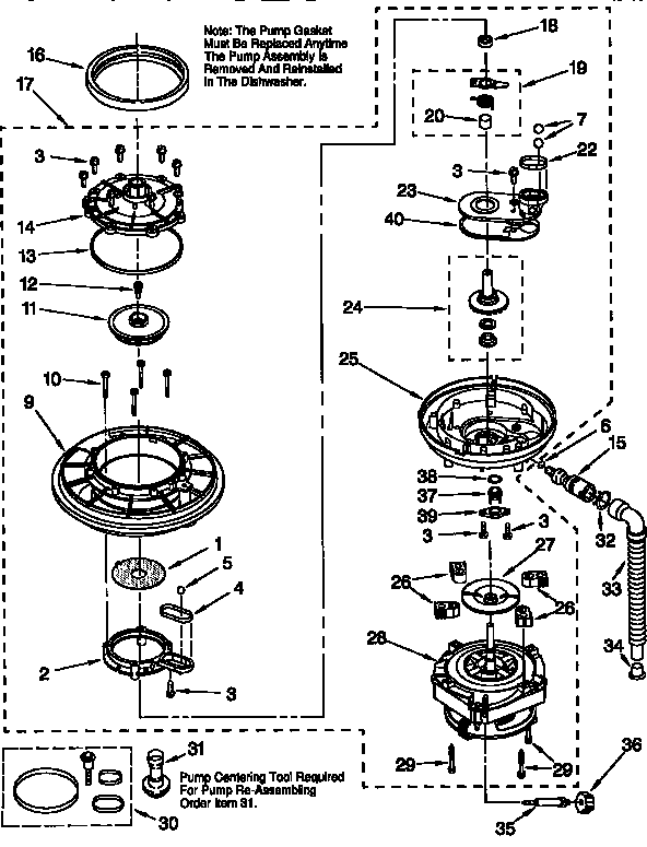 Kenmore 66515751791 pump and motor diagram