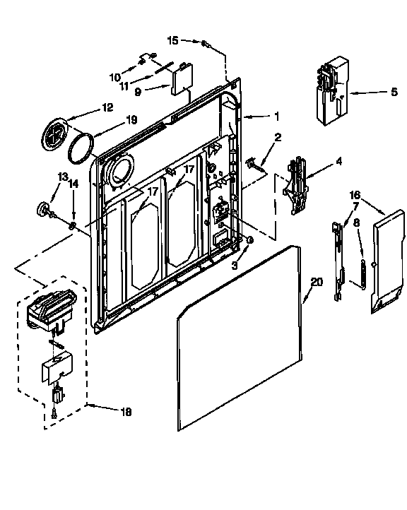 Kenmore 66515955791 inner door diagram