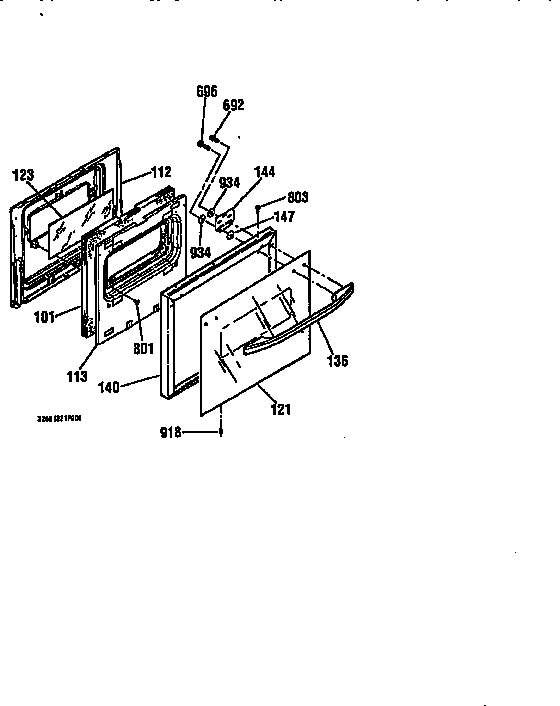 Kenmore 91141369791 lower door section diagram