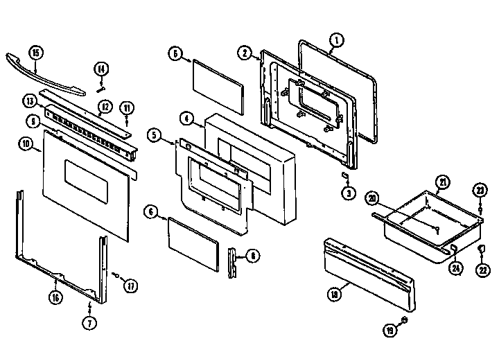 Kenmore 62946775690 door/drawer (serial, prefix up to 11) diagram