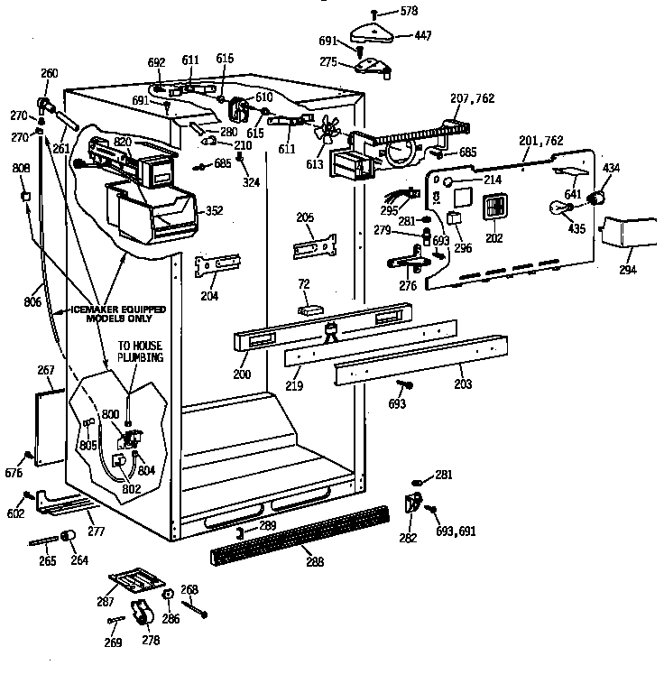 Kenmore 36368292890 cabinet parts diagram
