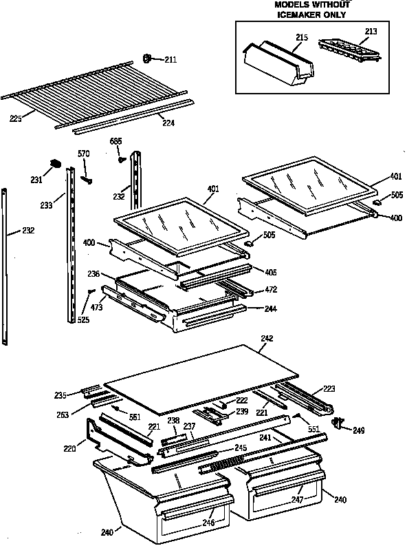 Kenmore 36368292890 shelf parts diagram