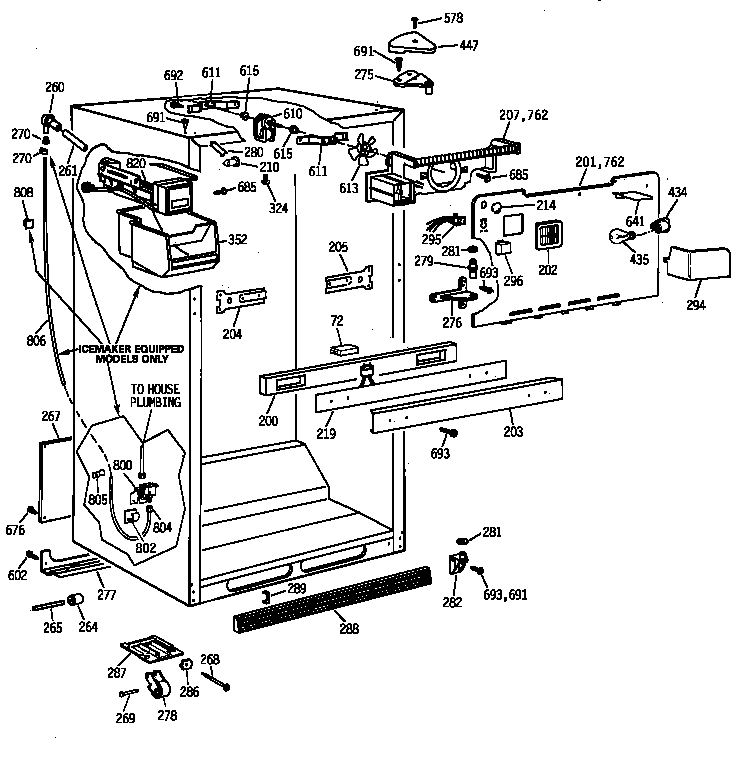 Kenmore 36378597892 cabinet parts diagram