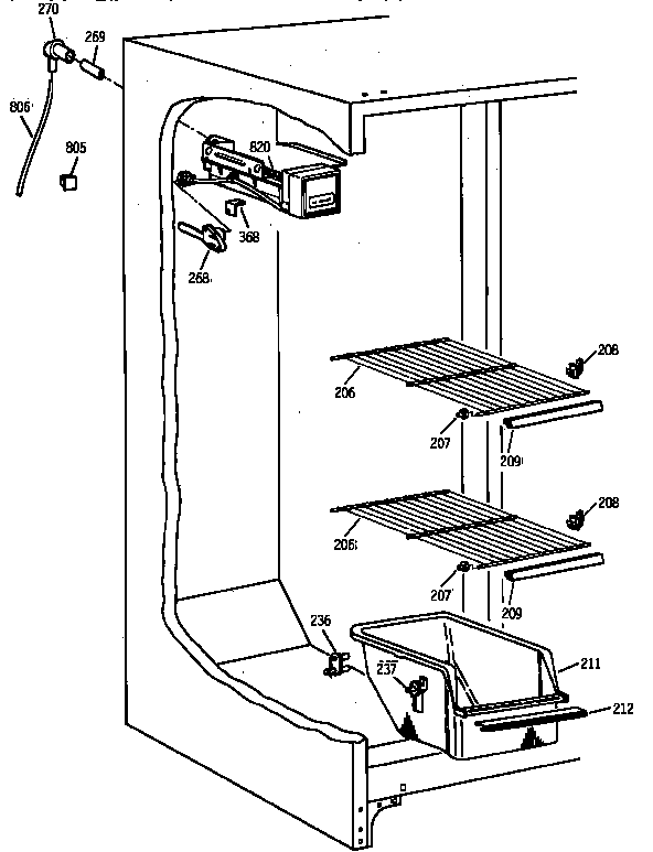 Kenmore 36358062890 freezer section diagram