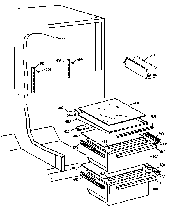Kenmore 36358062890 fresh food section diagram