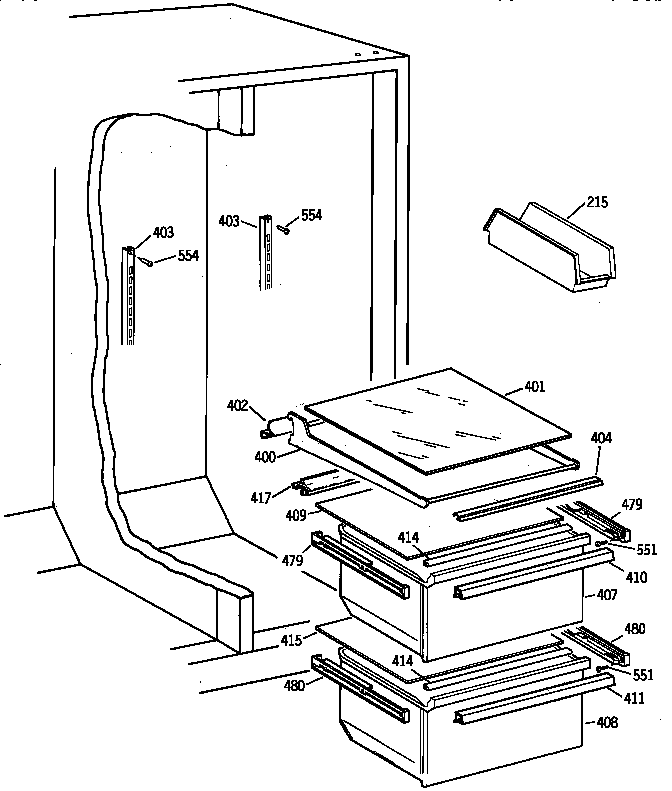 Kenmore 36358067890 fresh food section diagram