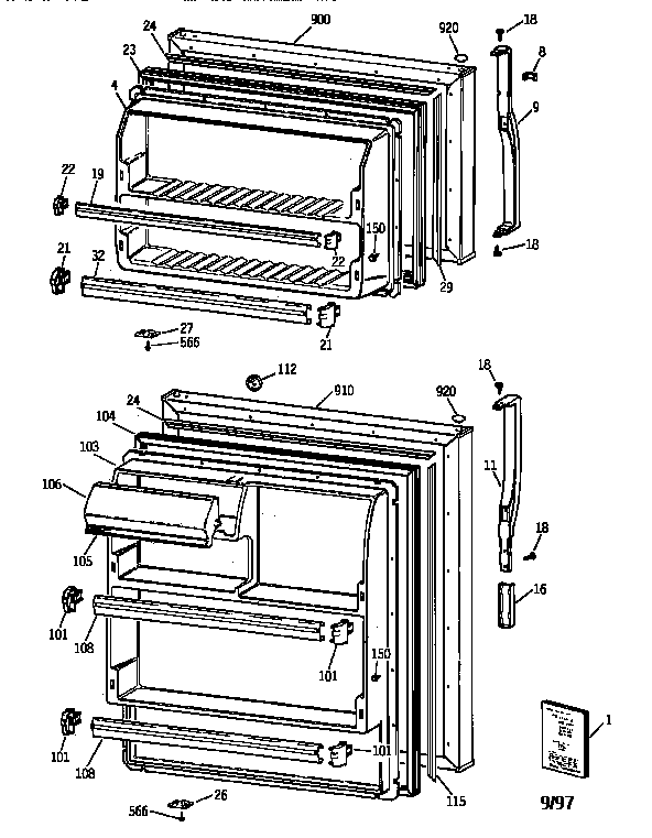 Kenmore 36368842890 doors diagram