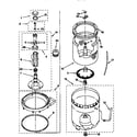 Kenmore 11016611690 agitator, basket and tub diagram