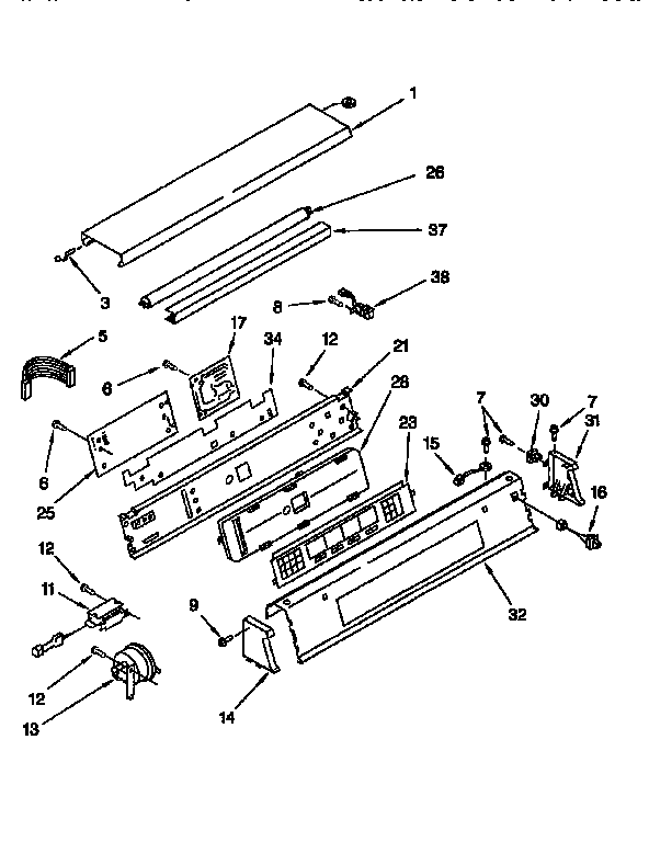 Kenmore 11026952690 control panel diagram