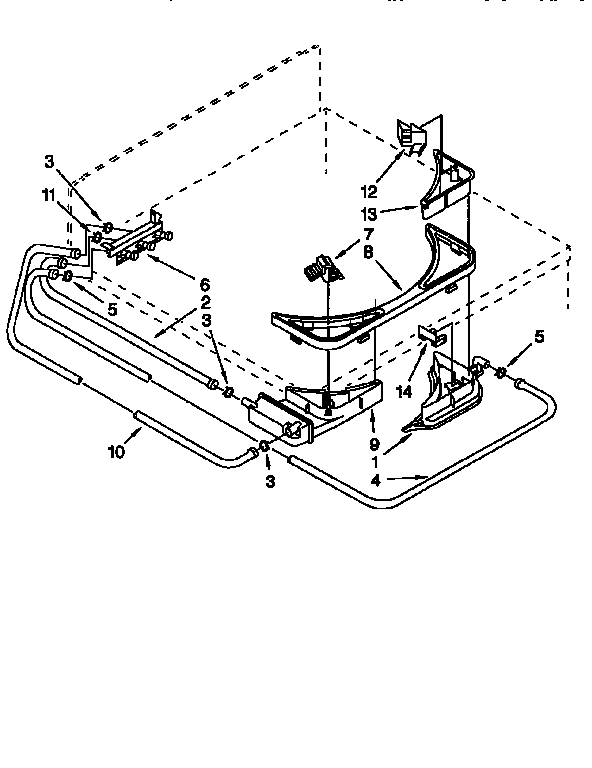 Kenmore 11026952690 bleach, detergent and rinse dispenser diagram
