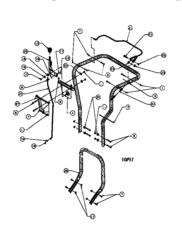 Craftsman 247799630 handle assembly diagram