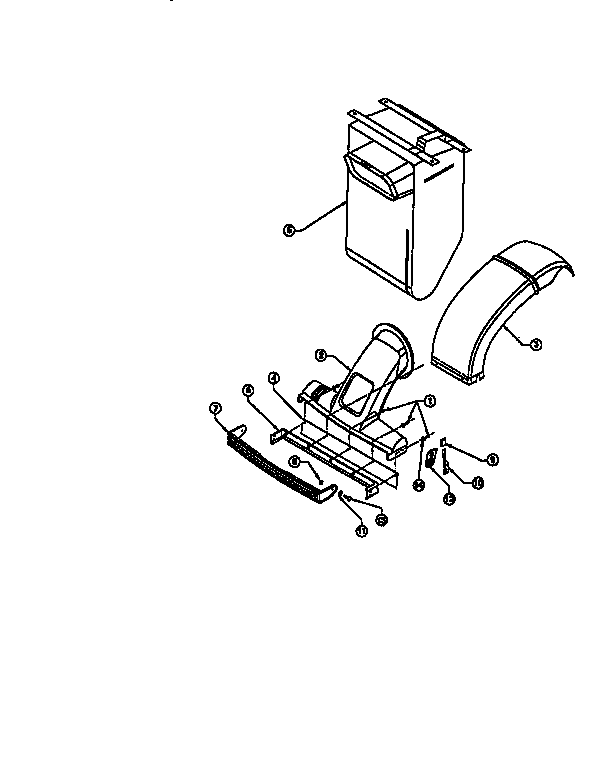 Craftsman 247799630 nozzel/chute and bag diagram