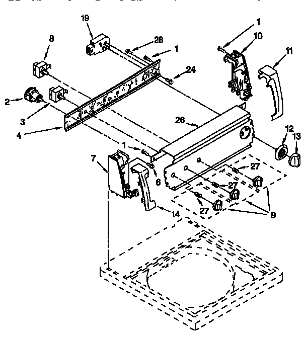 Kenmore 11016612692 control panel diagram