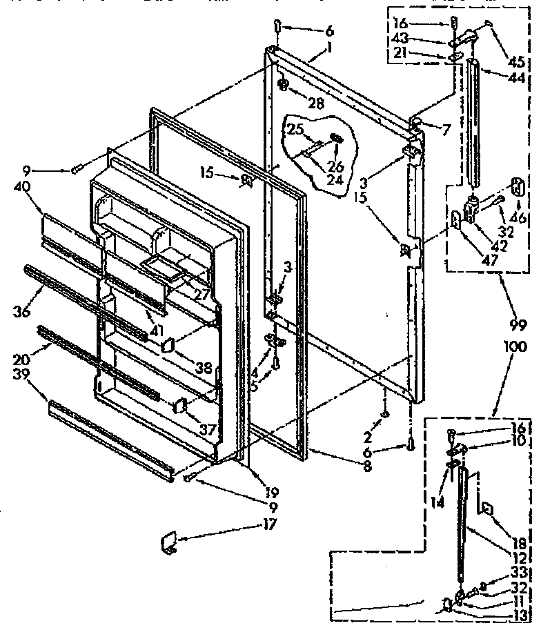 Kenmore 1068670310 refrigerator door diagram