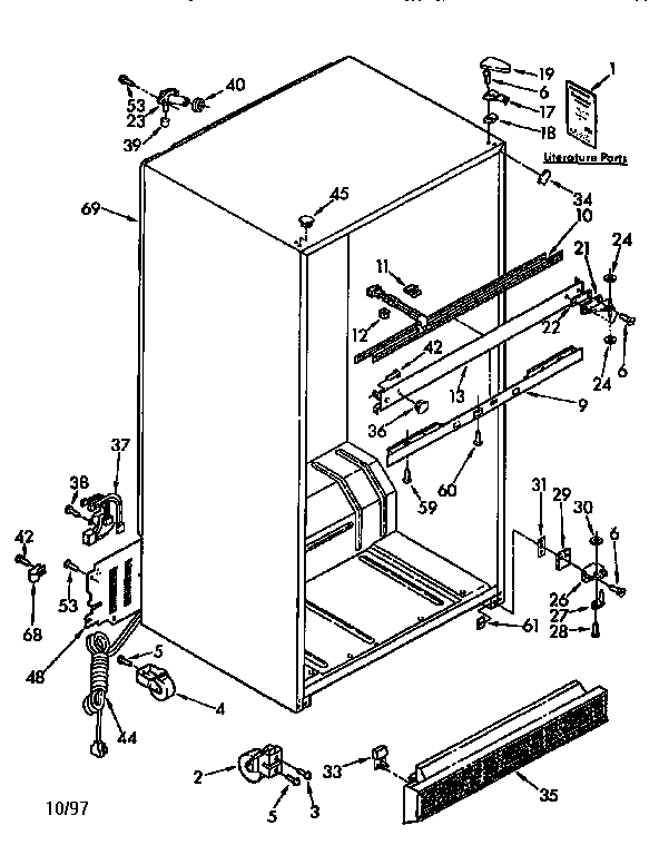 Kenmore 1069600516 cabinet diagram