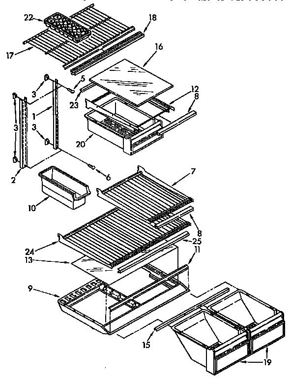 Kenmore 1069600516 shelf diagram