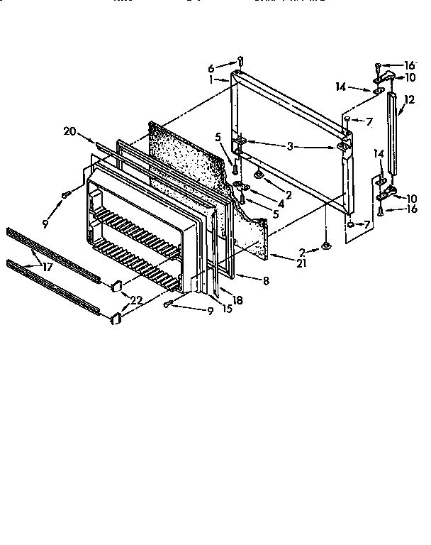 Kenmore 1069600516 freezer door diagram