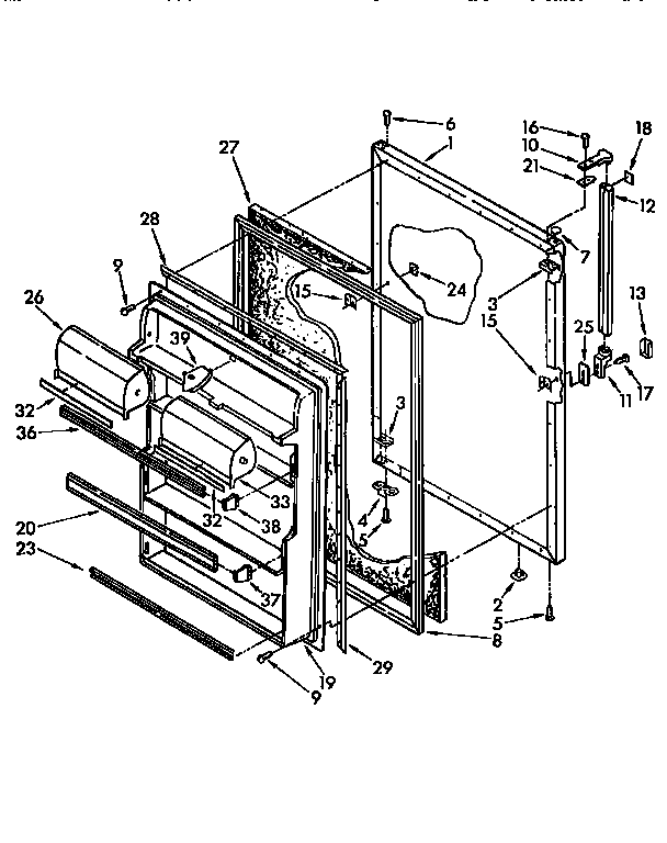 Kenmore 1069600516 refrigerator door diagram