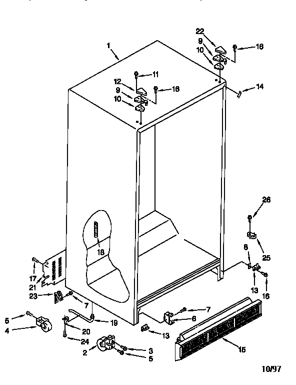 Whirlpool ED27PQXEN01 cabinet diagram
