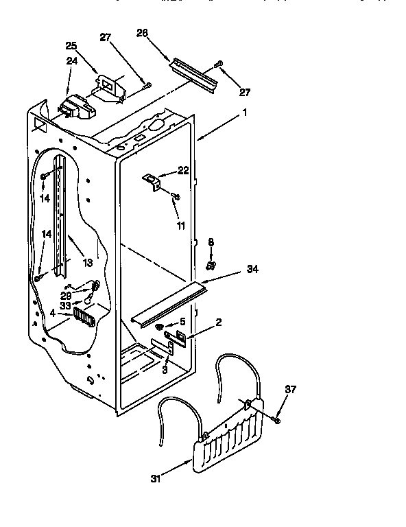 Whirlpool ED27PQXEN01 refrigerator liner diagram