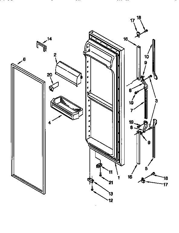 Whirlpool ED27PQXEN01 refrigerator door diagram