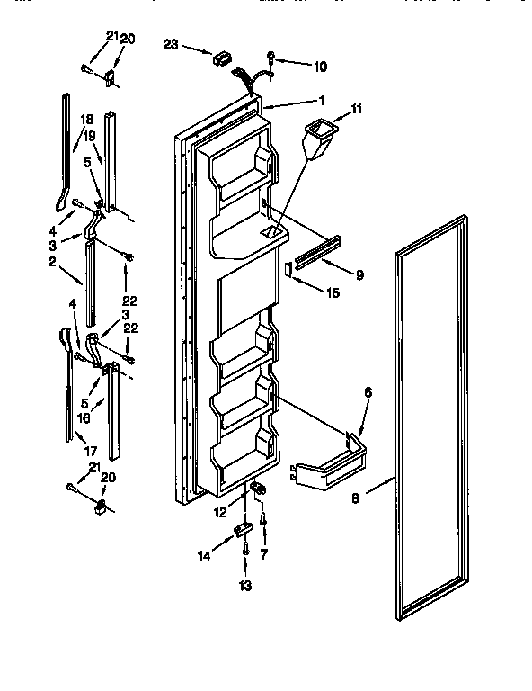 Whirlpool ED27PQXEN01 freezer door diagram