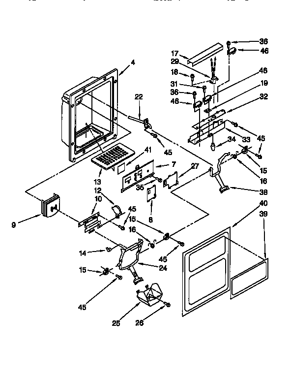 Whirlpool ED27PQXEN01 dispenser front diagram