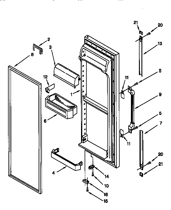 Whirlpool ED22DQXEB04 refrigerator door diagram
