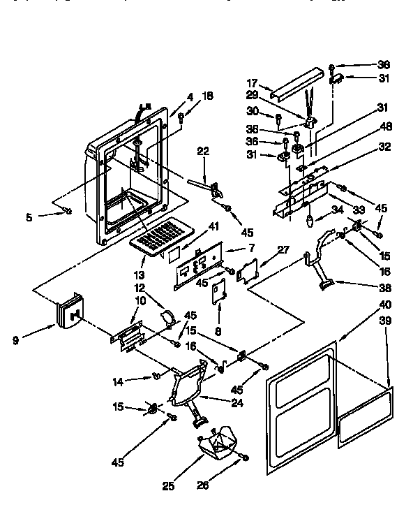 Whirlpool ED22DQXEB04 dispenser front diagram