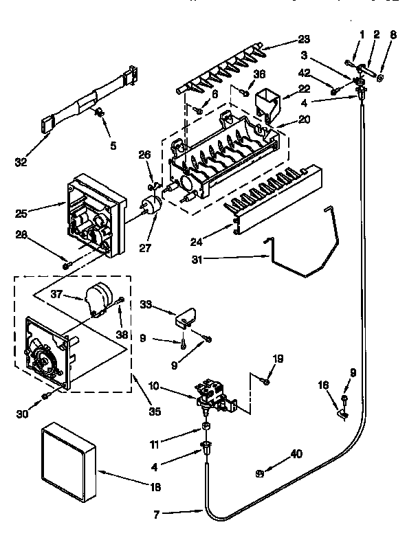 Whirlpool ED22DQXEB04 icemaker diagram