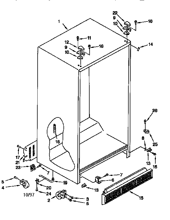 Whirlpool ED25TQXEW01 cabinet diagram