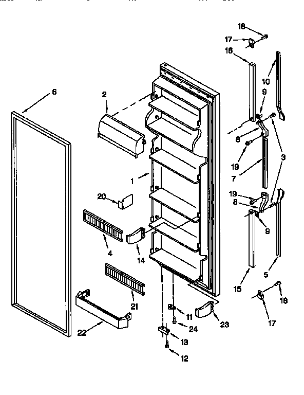 Whirlpool ED25TQXEW01 refrigerator door diagram