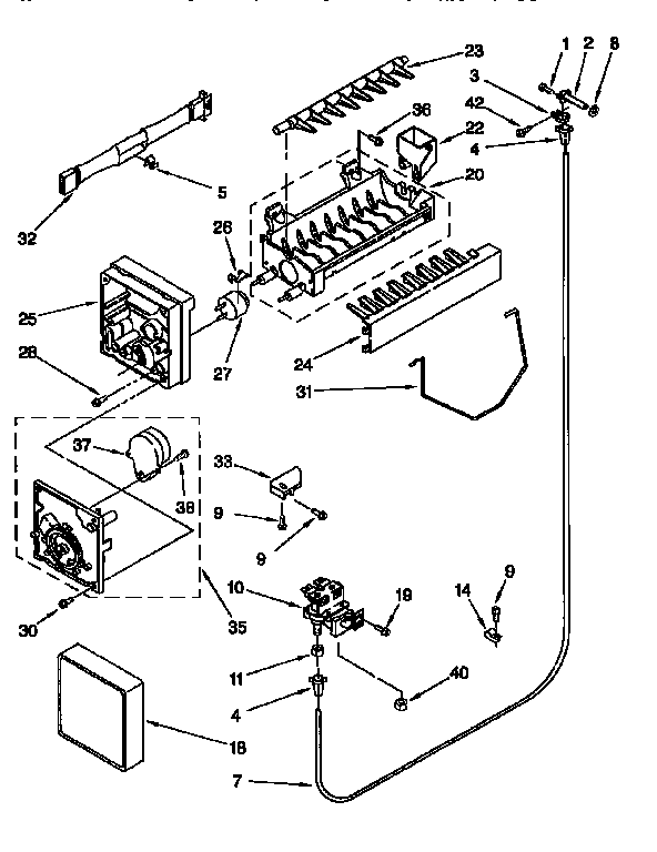 Whirlpool ED25TQXEW01 icemaker diagram