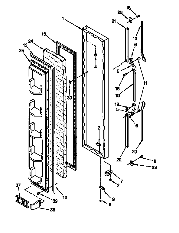 Whirlpool ED20ZKXDN03 freezer door diagram