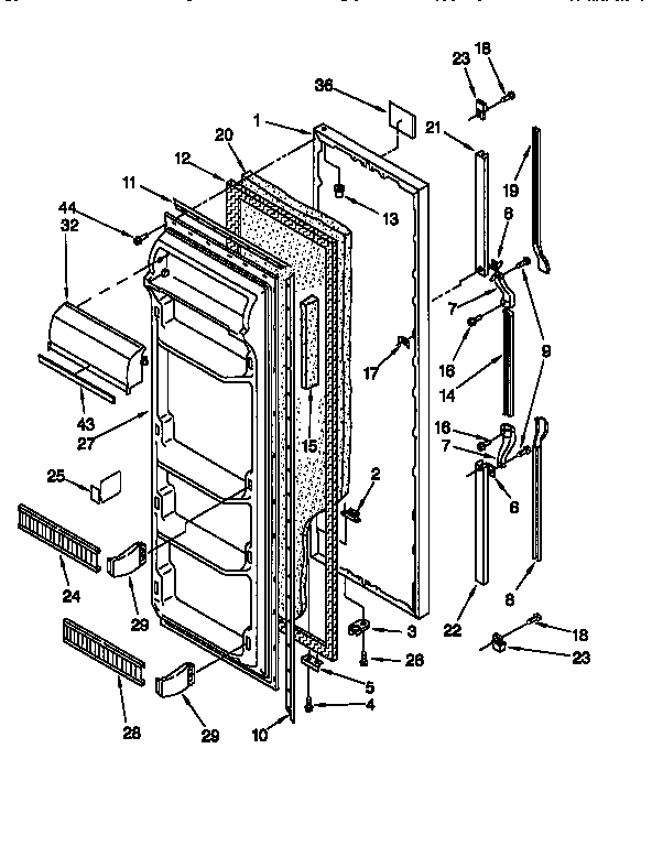 Whirlpool ED20ZKXDN03 refrigerator door diagram