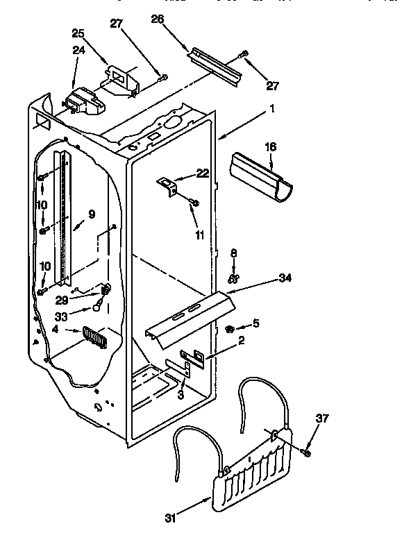 Whirlpool ED27DQXDN04 refrigerator liner diagram
