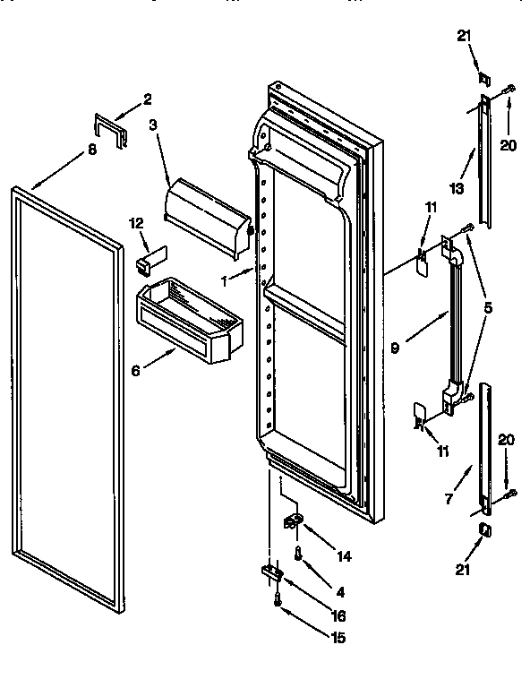 Whirlpool ED27DQXDN04 refrigerator door diagram